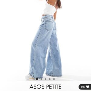 ASOS design petite soft wide leg Jean in light wash
